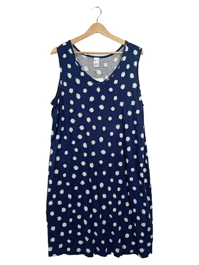 Feel Good Damen Freizeitkleid Gr. 48 Blau Casual Punkte Baumwolle Modal