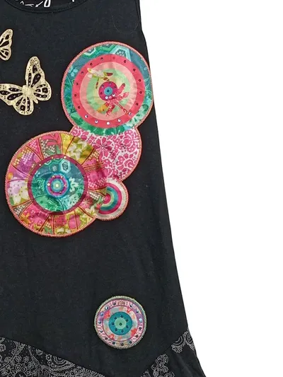 Desigual Mädchen festliches Kleid Gr. 152 (11-12 Jahre) Schwarz farbenfroh