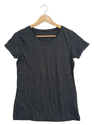 Blind Date Damen T-Shirt Basic Grau Gr. 36/S Kurzarm Baumwolle Polyester