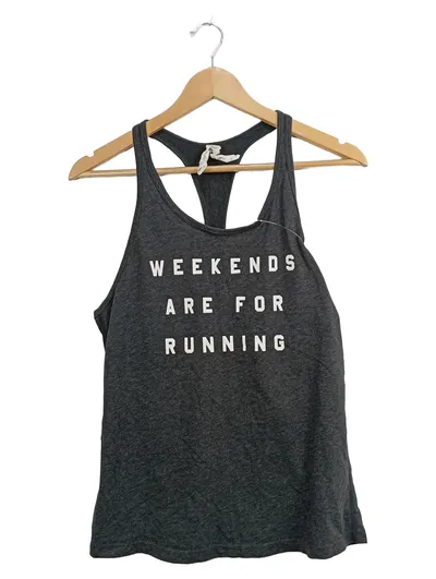 New Balance Damen Tanktop Grau Gr. 38/M "Weekends Are For Running"