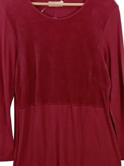 Waschbär Damen Kleid Langarm Bordeaux Rot Gr. 36/S Jersey Casual
