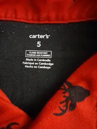 Carter's Kinder Schlafanzug Pyjama Rot Hirsch Weihnachten Gr. 110 5 Jahre 6
