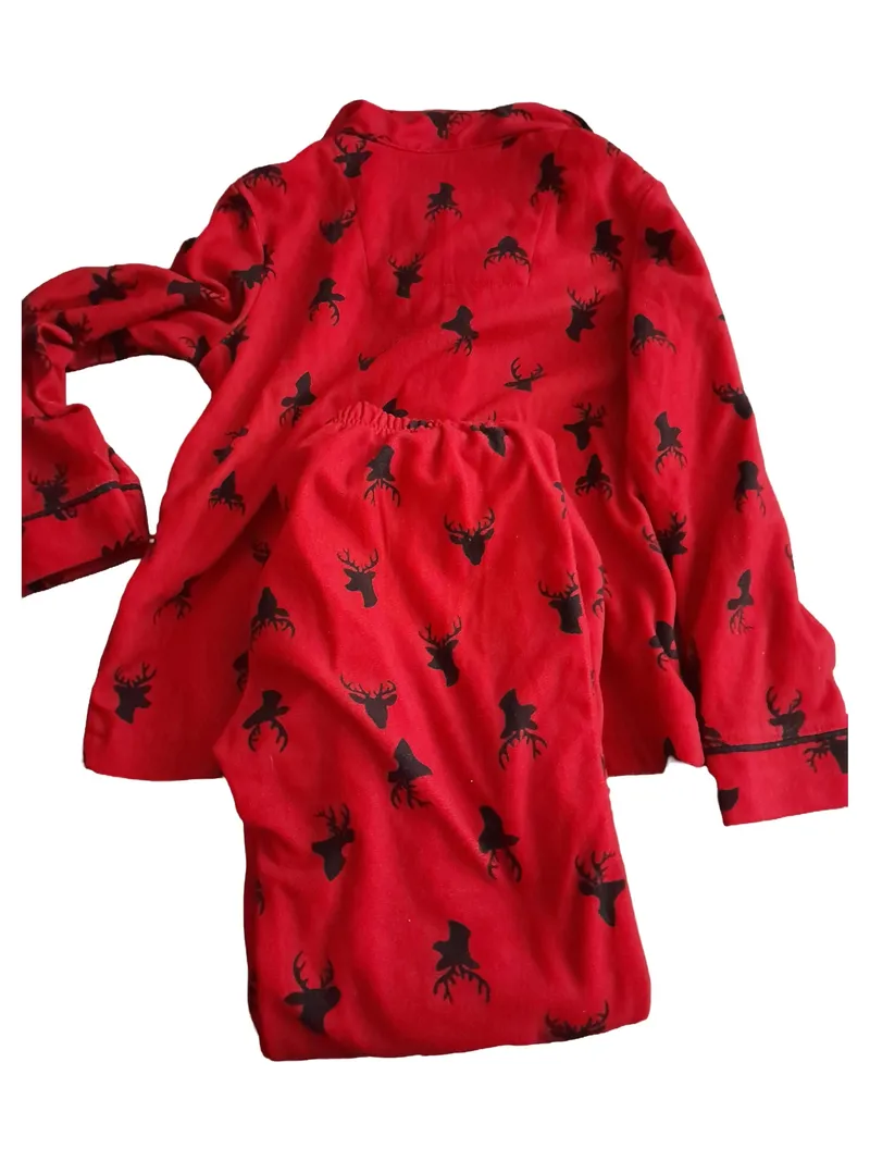Carter's Kinder Schlafanzug Pyjama Rot Hirsch Weihnachten Gr. 110 5 Jahre 7