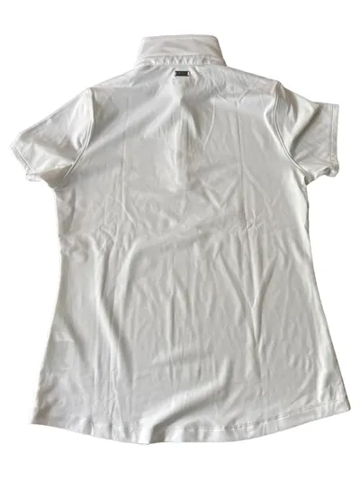 Under Armour Damen Poloshirt Gr. 38/M Weiß Sportlich Kurzarm Polyester