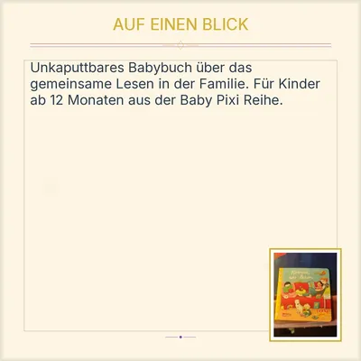 Carlsen Baby Pixi Komm wir lesen Babybuch Unkaputtbar ab 12 Monate