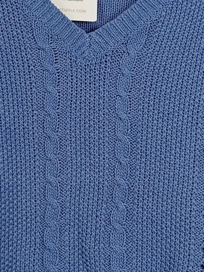 AÉROPOSTALE Damen Pullover Zopfstrick Baumwolle Blau Gr. 34/XS
