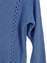AÉROPOSTALE Damen Pullover Zopfstrick Baumwolle Blau Gr. 34/XS 3