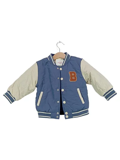 Ergee Baby College Bomberjacke Gr. 80 Blau Beige B Applikation