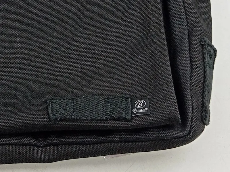 Brandit Umhängetasche Schwarz Canvas Messenger Bag Schultertasche Herren 2