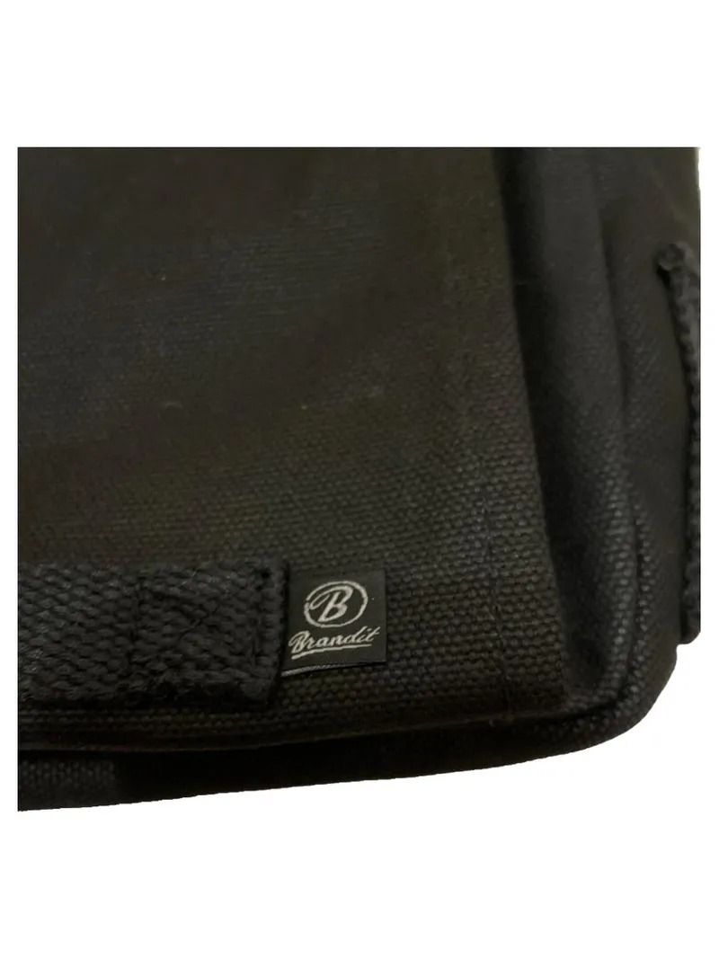 Brandit Umhängetasche Schwarz Canvas Messenger Bag Schultertasche Herren 3