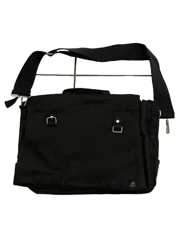 Brandit Umhängetasche Schwarz Canvas Messenger Bag Schultertasche Herren 4