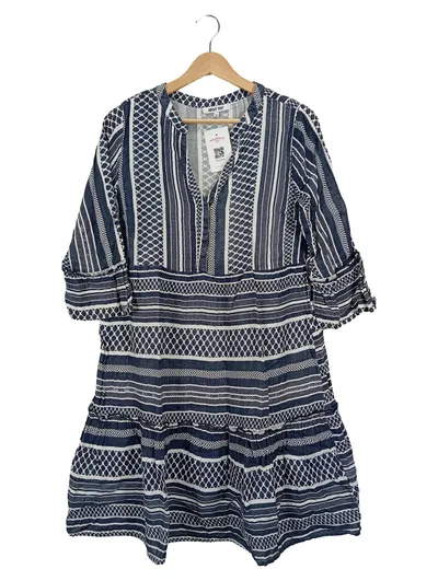 About You Damen Freizeitkleid Gr. 40/L Blau gemustert Casual