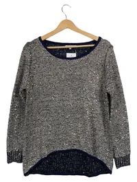 Azara Damen Pullover Mehrfarbig Pailletten UNI Casual Strick 1