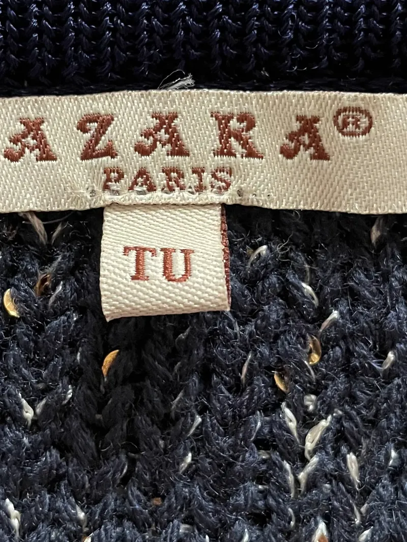 Azara Damen Pullover Mehrfarbig Pailletten UNI Casual Strick 6