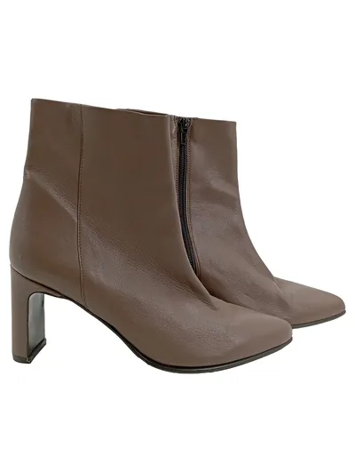 Manfield Damen Stiefeletten Leder Braun Gr. 38 Elegant Reißverschluss