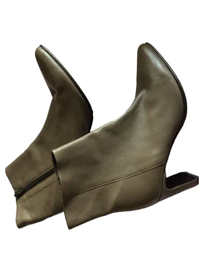 Manfield Damen Stiefeletten Leder Braun Gr. 38 Elegant Reißverschluss