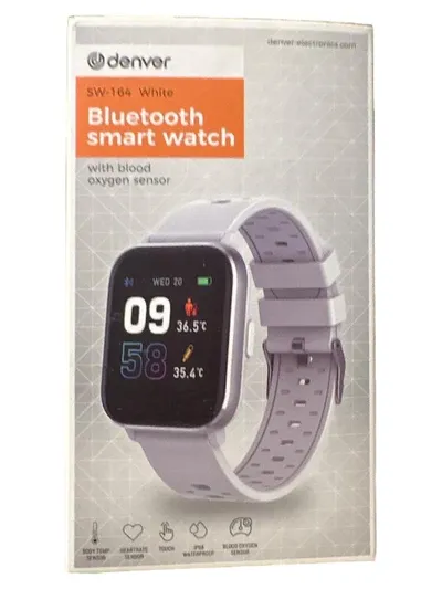 Denver SW-164 Bluetooth Smartwatch Weiß Blutsauerstoff Herzfrequenz IP68