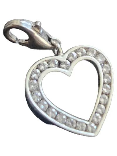 Thomas Sabo Herz Anhänger Damen Sterling Silber Strass Romantisch Silber 1.5cm