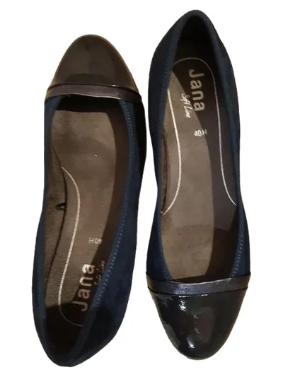 Jana Soft Line Damen Pumps Gr. 40 Blau Wildleder Lack Elegant