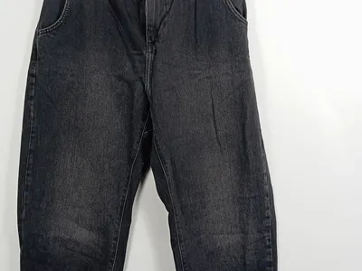 ZARA Damen High Waist Paperbag Jeans Hose Schwarz Gr. 40 W31