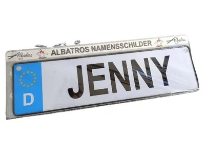 Albatros Jenny Blechschild Retro Schriftzug Metall 26x7cm Mehrfarbig