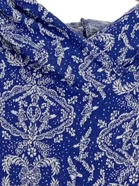 Blutsgeschwister Damen Kapuzenpullover Kleid Gr. XS Blau Floral Baumwolle 2