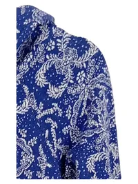 Blutsgeschwister Damen Kapuzenpullover Kleid Gr. XS Blau Floral Baumwolle 4