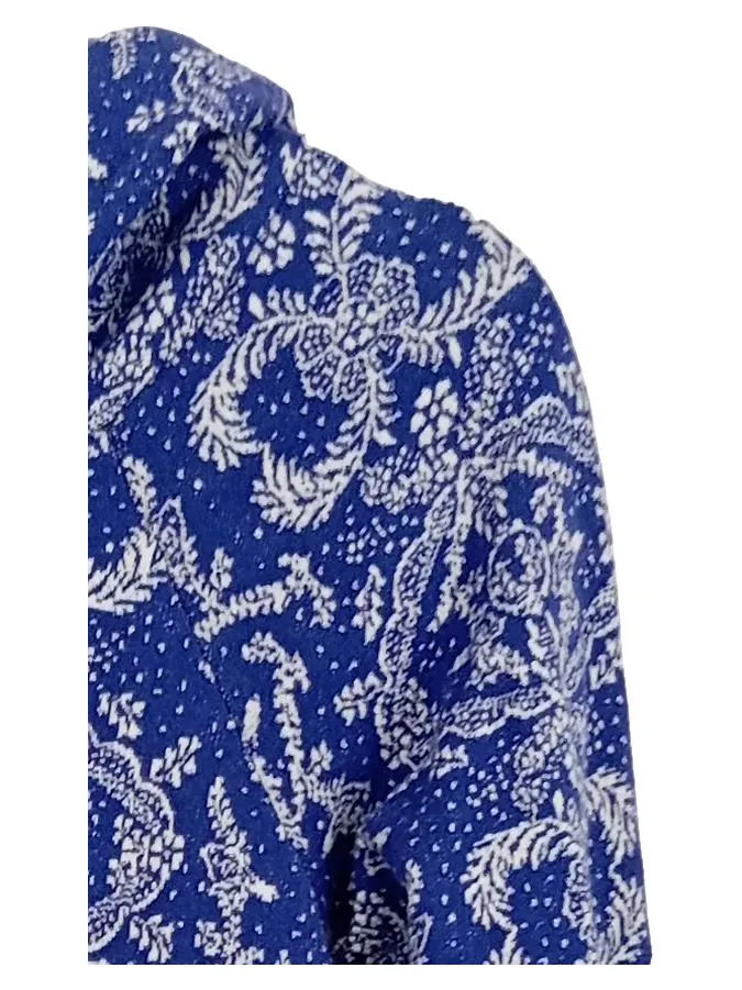 Blutsgeschwister Damen Kapuzenpullover Kleid Gr. XS Blau Floral Baumwolle 4