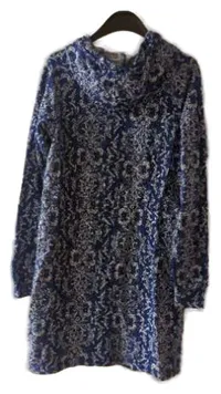 Blutsgeschwister Damen Kapuzenpullover Kleid Gr. XS Blau Floral Baumwolle 6