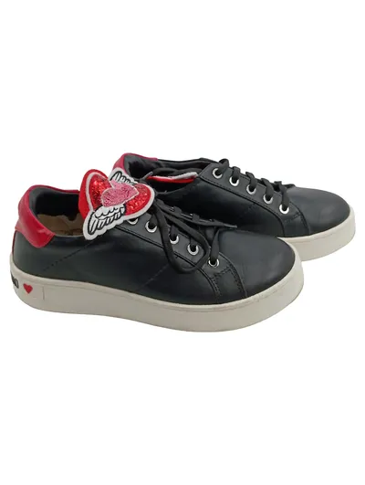 Love Moschino Damen Sneaker low Gr. 37 Schwarz Modisch Herz Pailletten