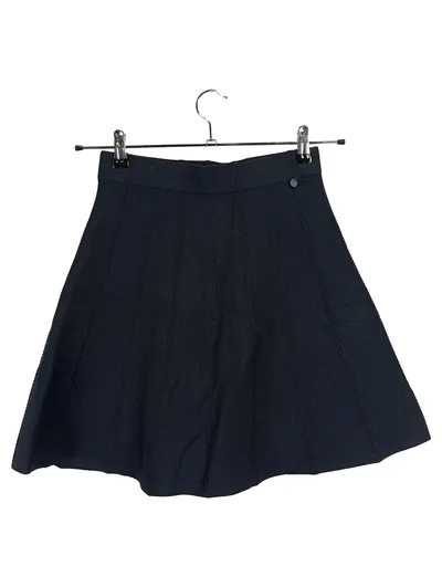 Nümph Damen A-Linienrock Gr. 34/XS Schwarz Casual Strickmuster