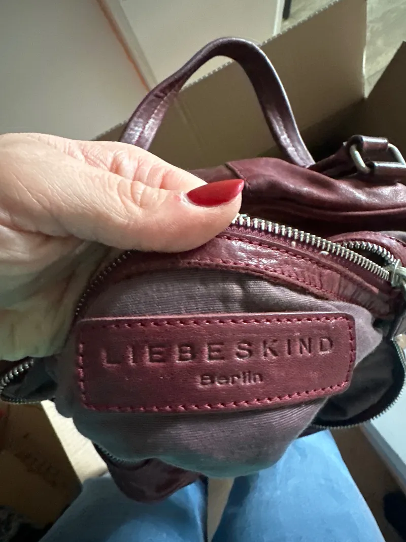 Liebeskind Berlin Ledertasche Henkeltasche Bordeaux Rot Damen 35x23cm 5