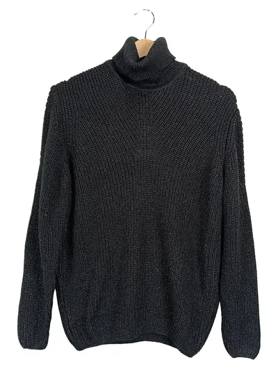 eksept Damen Rollkragenpullover Rippstrick Pullover Langarm Schwarz Gr. 38 M