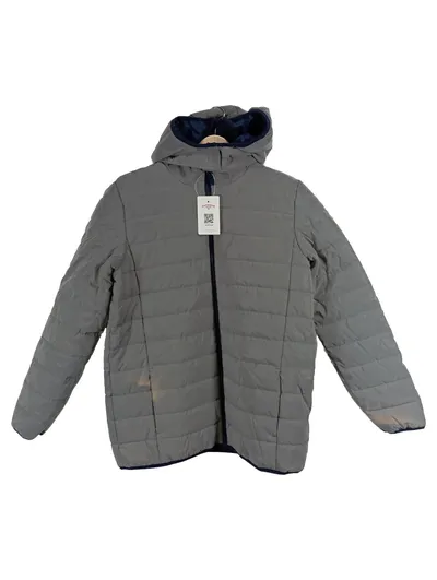 Happy Kids Steppjacke Kapuze Kinder Gr. 170/176 Grau Winterjacke