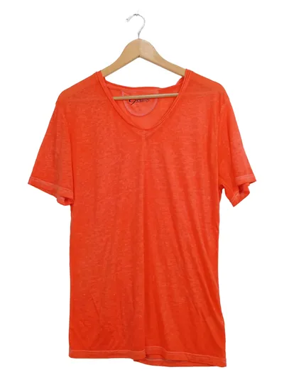 Geelong Herren T-Shirt V-Ausschnitt Orange Gr. M Casual Basic