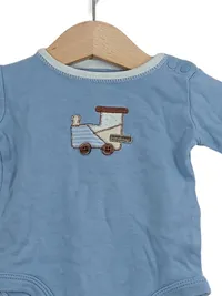 Carter's Baby Body Langarm Gr. 50/56 Blau mit Zug Applikation 2