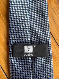 buthe Herren Krawatte Business Blau Geometrisch Polyester 9cm Breite 4