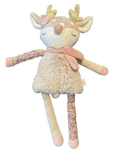 Bieco Reh Baby Kuscheltier Stofftier Florales Muster Beige 42cm