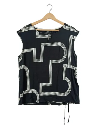 Street One Damen Top Gr. 40/L Schwarz Geometrisch Muster Viskose