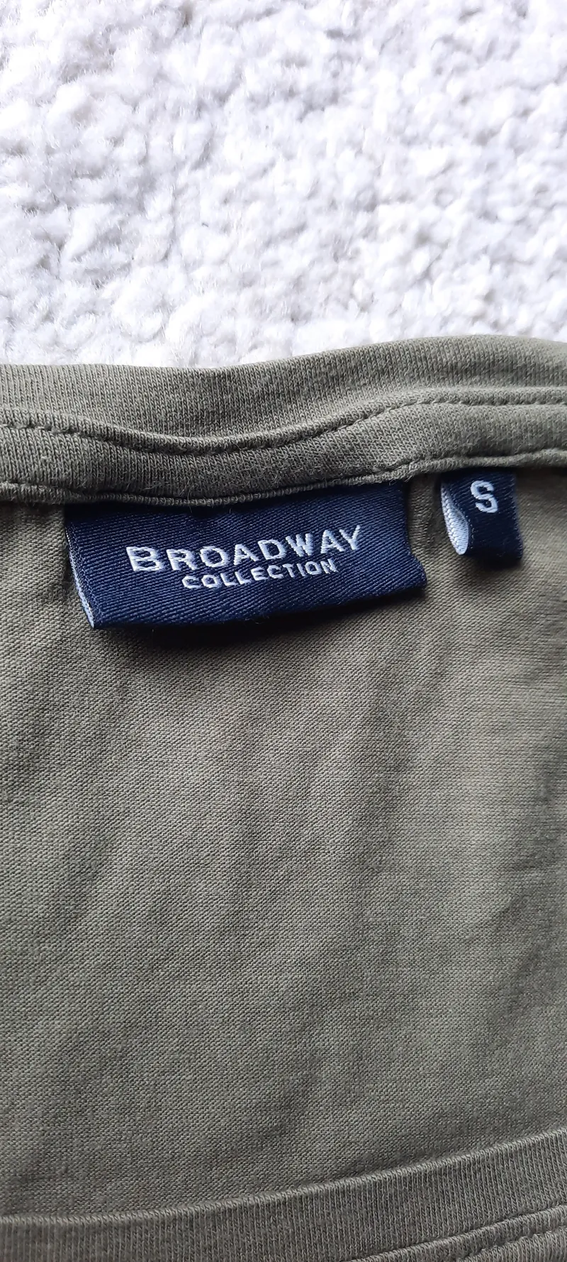 BROADWAY COLLECTION Damen T-Shirt Basic Oliv Gr. 36/S Kurzarm 5