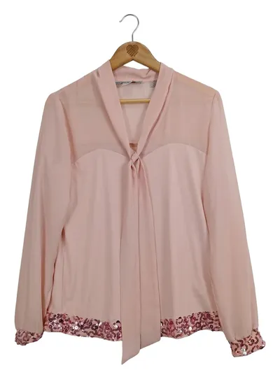 Ashley Brooke Damen Bluse Rosa Gr. 40 mit Paillettenbesatz Elegant