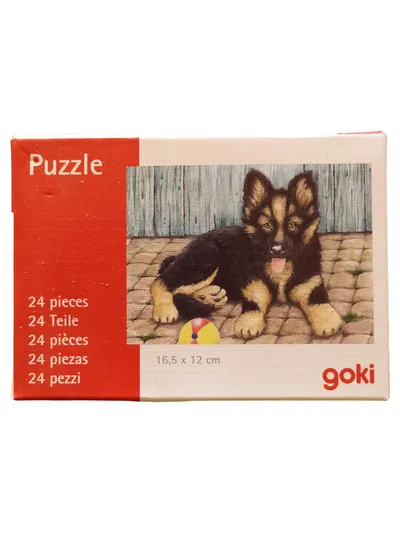 Goki Puzzle Schäferhund Welpe 24 Teile Kinderpuzzle 16,5 x 12 cm