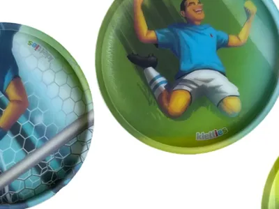 KLETTIES 5er Set Fußball Sammelobjekte Mehrfarbig Sammelkarte Kinder