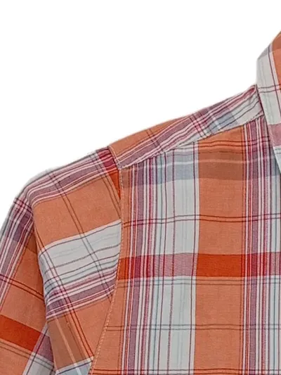Tom Tailor Kinder Hemd Gr. 116/122 kariert orange Baumwolle Jungen