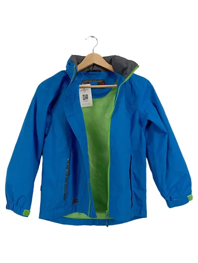 Swedemount Kinder Outdoorjacke Gr. 140 Blau Kapuze Polyester Frühling Sommer