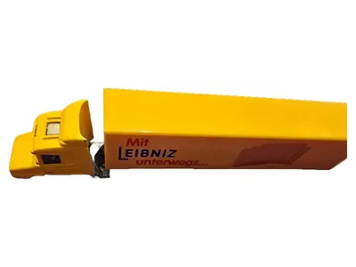 Wörlein LKW mit Auflieger Modellfahrzeug Leibniz Werbetruck Gelb 20cm