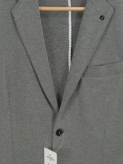 H.E. by Mango Herren Sakko Blazer Gr. S Grau Casual Strukturmuster