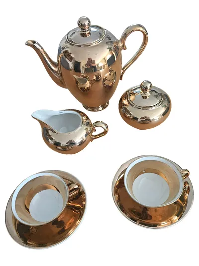 Bavaria Milch und Zucker Set Porzellan Klassisch Gold Metallic Festlich