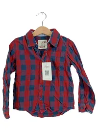 Alive Karohemd Jungen Gr. 110/116 Flanellhemd Rot Blau Baumwolle 1