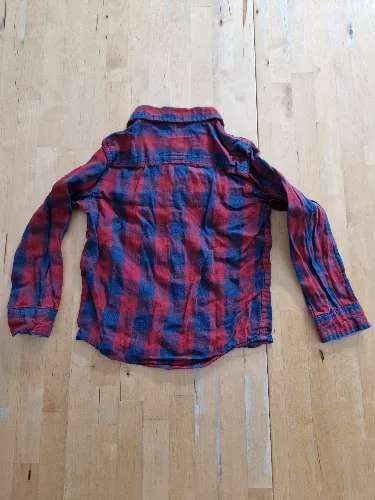 Alive Karohemd Jungen Gr. 110/116 Flanellhemd Rot Blau Baumwolle